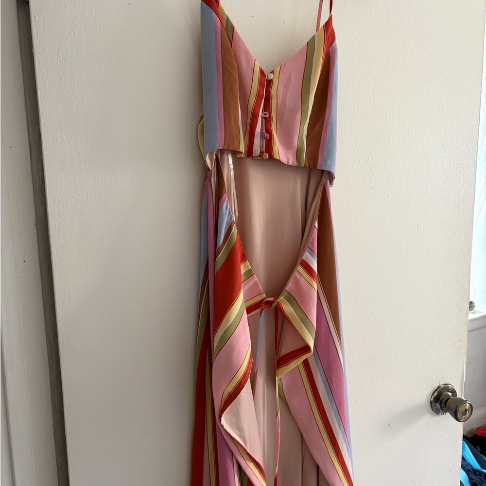 Lush Multicolor Striped Maxi Dress